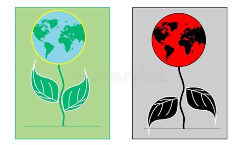 Globo Limpio Y Contaminado Del Planeta De La Tierra Ilustración Del Vector Ilustración De