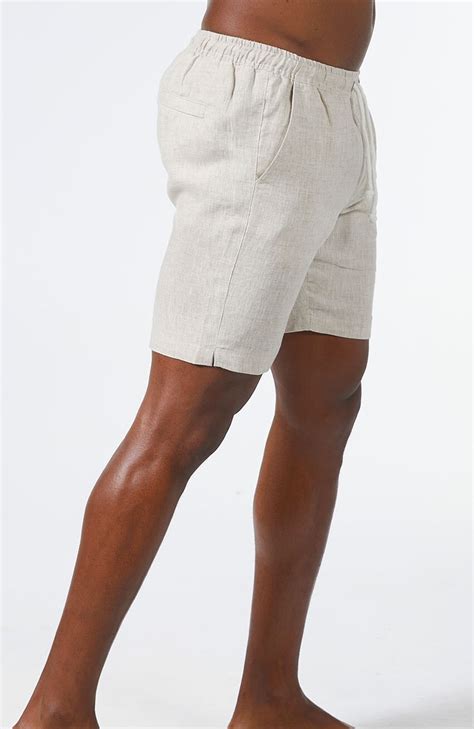 Veradero Men S Linen Drawstring Shorts In Natural