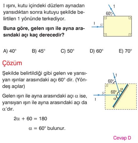 Düzlem Aynalar konu anlatımı soruları çözümleri ders notu 10 sınıf fizik