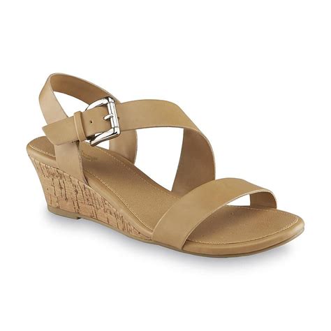 Jaclyn Smith Womens Adrian Tan Wedge Sandal Tan Wedge Sandals Wedge