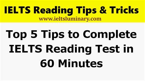 How To Complete IELTS Reading Test In 60 Minutes IELTS Luminary YouTube