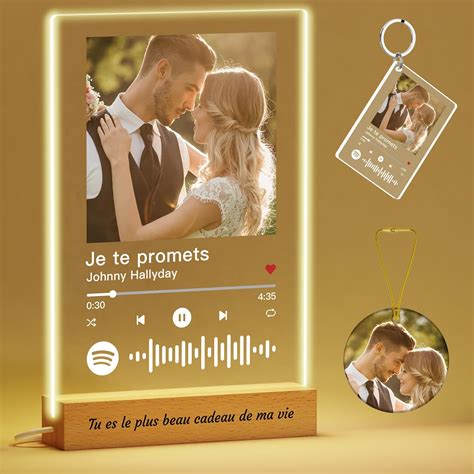 Voryusmer Plaque Spotify Personnalis E Lampe Personnalis E Avec Photo