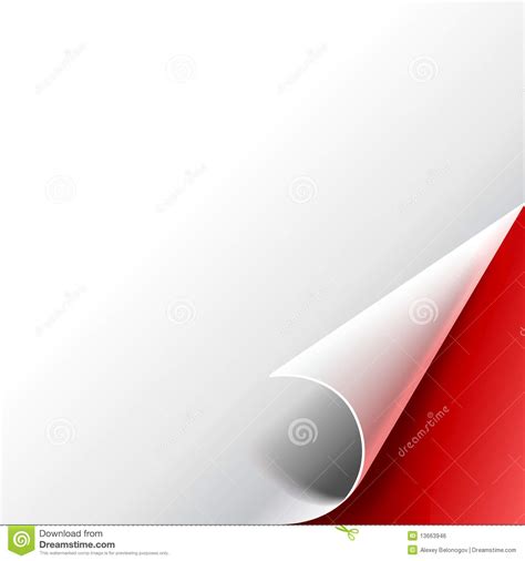 Curled Corner Of Paper On Red Background Stock Vector Image 13663946