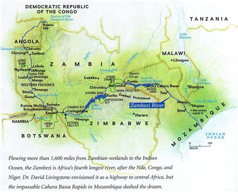 Africa Zambezi River Map