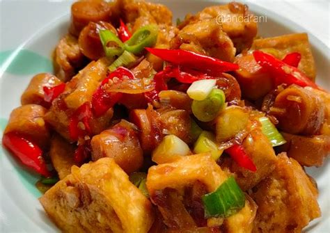 Resep Tumis Tahu Dan Sosis Saus Tiram Oleh Andarani Cookpad