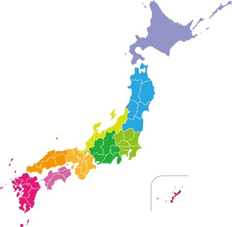 日本地図のイラスト（色分け、都道府県名記載） 園だより、おたよりで使えるかわいいイラストの無料素材集【イラストだより】