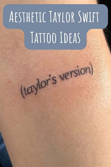 Aesthetic taylor swift tattoo ideas for the eras tour – Artofit