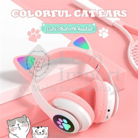 Ripley AUDÍFONOS INALÁMBRICOS CAT ROSA GATO LUCES RGB