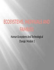 Module Intro Pptx Ecosystems Indiviuals And Families Human