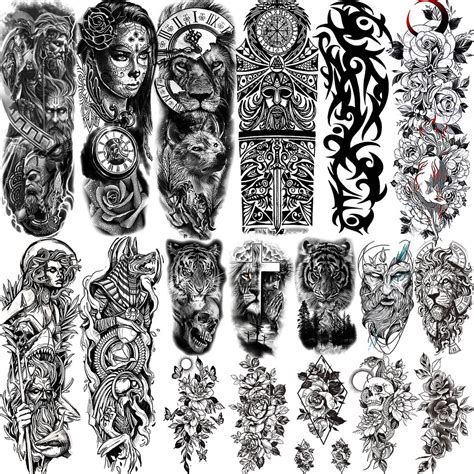 Hw Waterproof Unisex Large Full Arm Body Temporary Tattoo Sticker