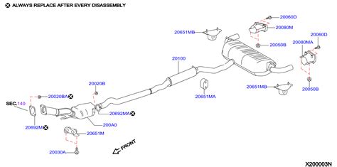 2020 Infiniti QX60 Hybrid COMFORT Muffler Exhaust Main DRIVE WHEEL