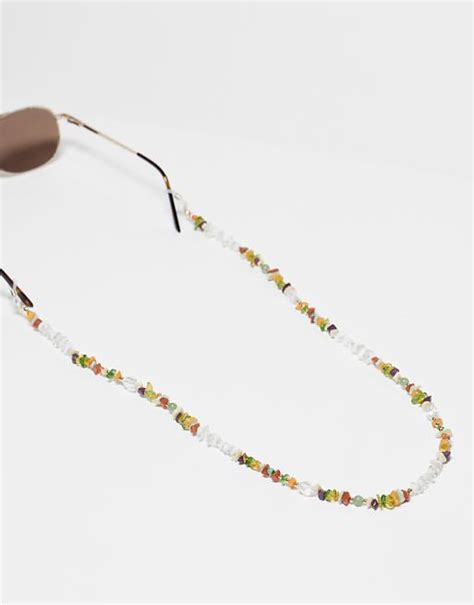 Asos Desgin Festival Sunglasses Chain With Stone Chips In Multi Asos