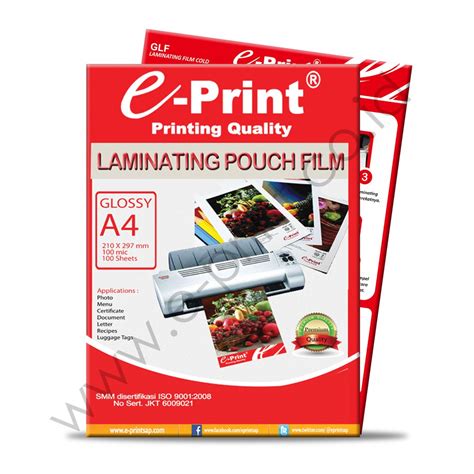 Jual Plastik Laminating Film A Merk Eprint Isi Lembar Indonesia