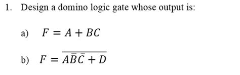 Video Solution 1 Design A Domino Logic Gate Whose Output Is A F A