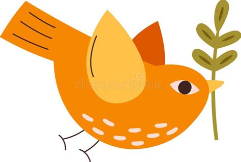 Bird with Branch stock vector. Illustration of animal - 287563491