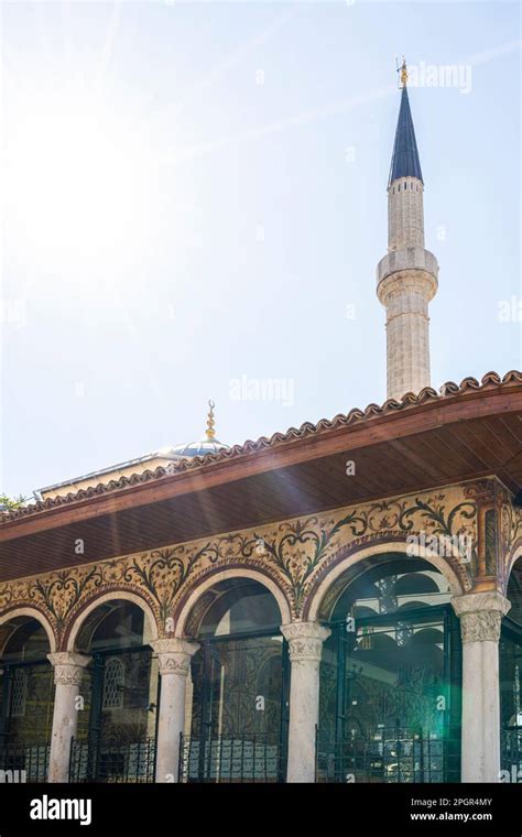 Tirana Albania March Exterior View Of The Et Hem Bej Mosque In