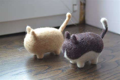 Needle Felted Cat Sweet Pair Of Cats Funny And Cute Kitty Etsy