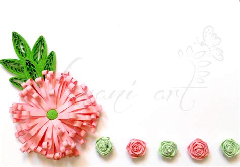 Ayani Art Pink And Orange Green Quilled Cards 15 21 Cm