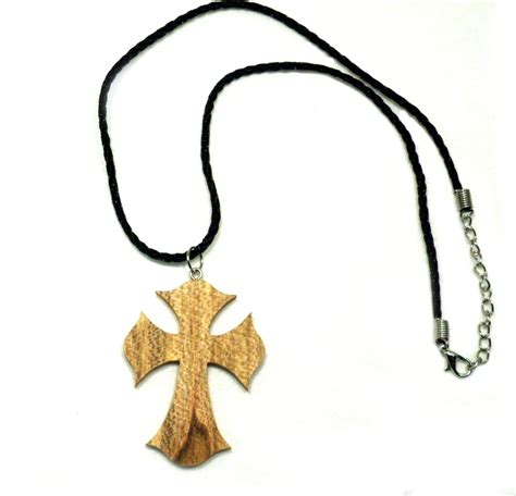 Handmade wooden Cross necklace.