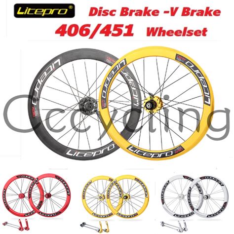 Litepro S42 Folding Bike Wheelset 349 406 451 1620inch Double Wall