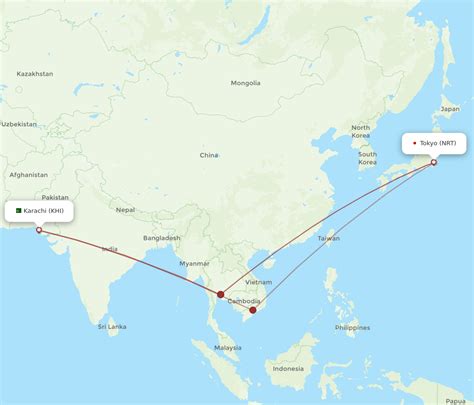 All Flight Routes From Tokyo To Karachi Nrt To Khi Flight Routes