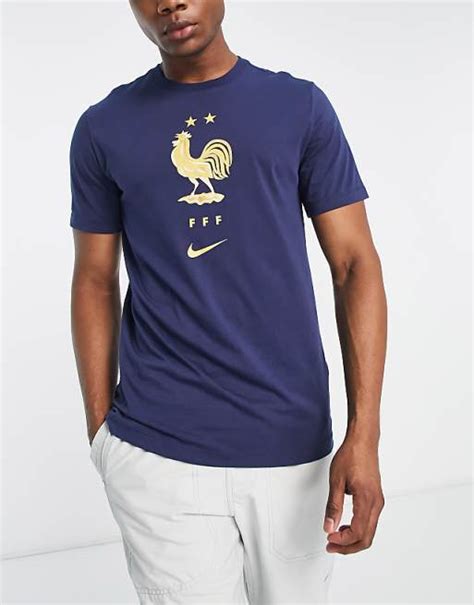 Nike Football World Cup 2022 France Unisex Crest T Shirt In Blue Asos