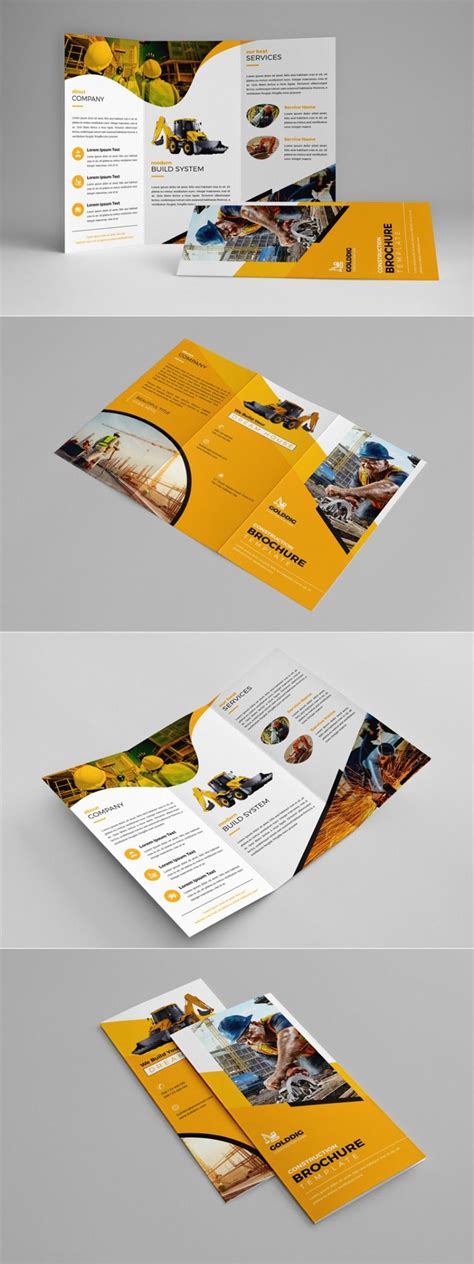 Construction Trifold Brochure Template Corporate Identity