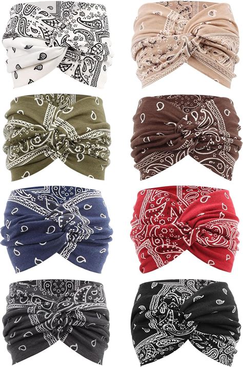 Dreshow Pack Turban Headbands For Women Wide Vintage Head Wraps