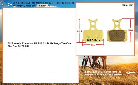 MEXITAL 2 Paires Plaquettes de Frein Vélo à Disque pour Formula R1 R1