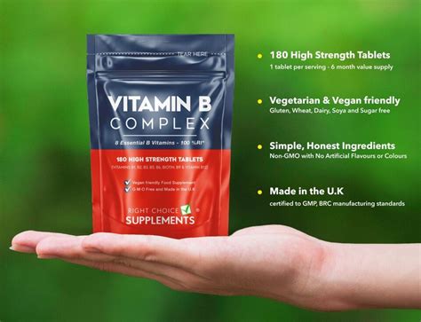 Vitamin B Complex 180 Tablets B1 B2 B3 B5 B6 B12 Biotin