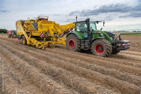 R Colte Et Arrachage De Pomme De Terre Ensemble Tracteur Fendt Et