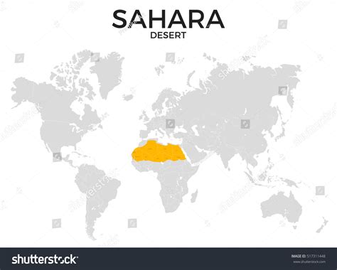 Sahara Desert Location Modern Detailed Map ilustración de stock