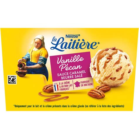 Glace Vanille Pecan Sauce Caramel Beurre Sal La Laitiere Le Bac De