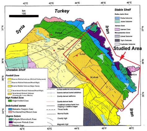 Tectonic Map Of Northeastern Iraq Al Kadhimi Et Al 1996 Shows