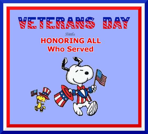 Veterans Day Honoring All Who Served Snoopy And Woodstock Peanuts