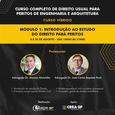 IBAPE Nacional Curso Direito Usual Para Peritos De Engenharia E