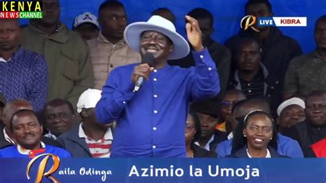 Raila Odinga Full Speech Today At Kibra Azimio Rally Youtube