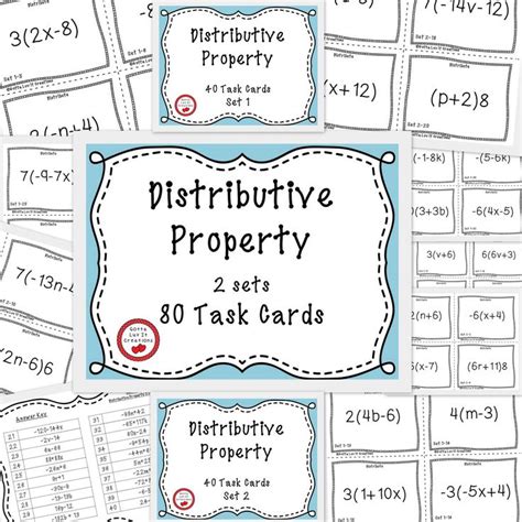 Distributive Property With Negatives 80 Task Cards Math Task Cards