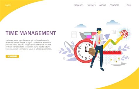 Premium Vector Time Management Vector Website Landing Page Design