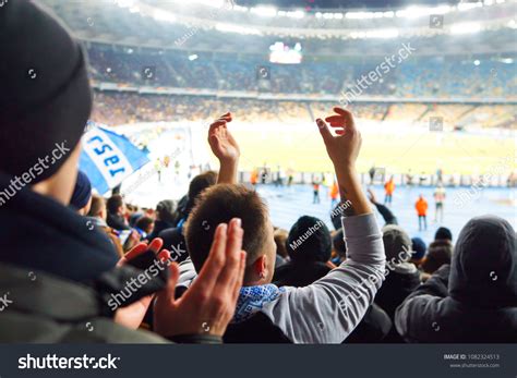 Football Soccera Fans Full Stadium Celebrate Stock Photo 1082324513