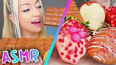 Asmr Mukbang 먹방 Chocolate Strawberry Banana Candy Bars 딸기 초콜릿 먹방