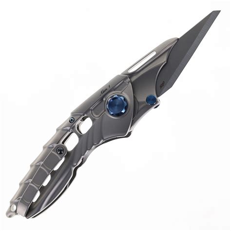 Ketuo Rike Alien 1 Folding Knife Gray Titanium Handle M390 Serrated