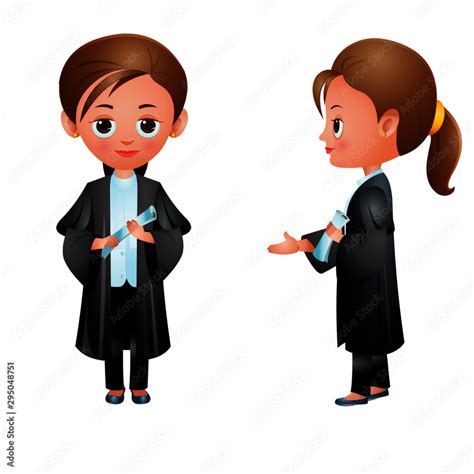 Lawyer Female - Cartoon Vector Image Stock Vector | Adobe Stock