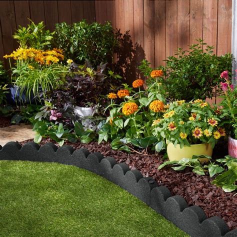 Rubberific 4 Ft X 4 In Smartloc Scallop Black Rubber Landscape Edging