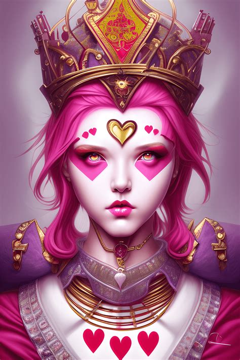 Personagem Do Jogo De Tabuleiro Vibrant Pink Queen Of Hearts Creative