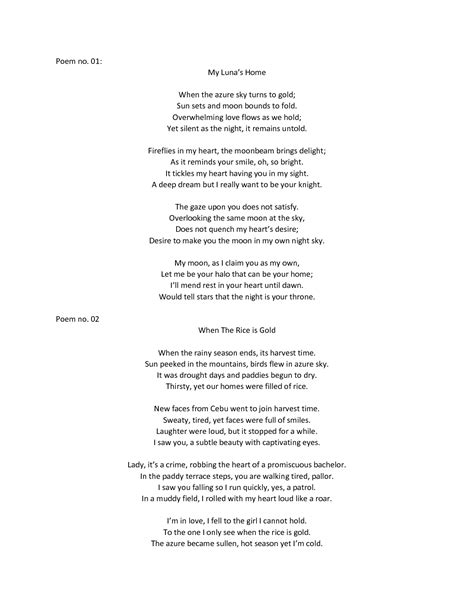 SOLUTION My Original Poem Compilation Studypool