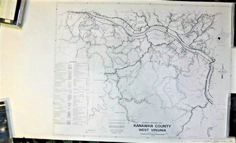 1957 Kanawha County West Virginia WV General Highway Map 30.5 X 18 ...