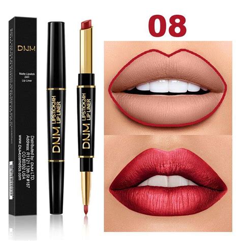 Dnm Lip Liner Matte 12 Colors Waterproof Moisturizing Lip Pencil Double