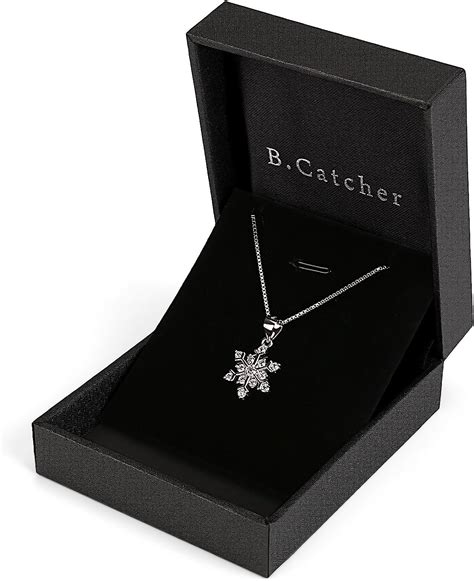 B Catcher Halskette Schneeflocken Damen Kette Anh Nger Sterling