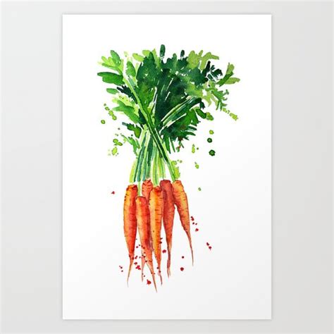 watercolor carrots Art Print by liliyakovalenko | Society6